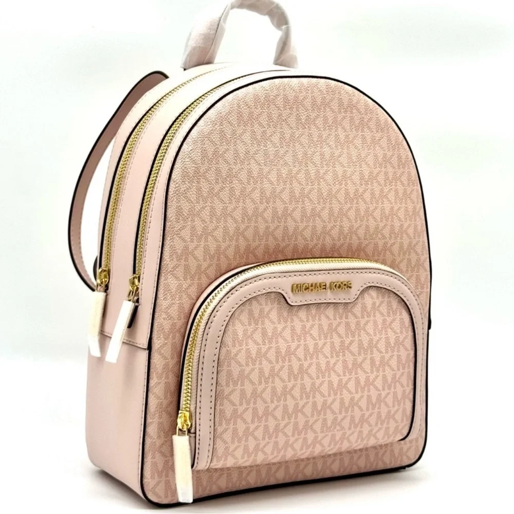 Michael Kors Jaycee Medium Signature Logo Backpack Powder Blush